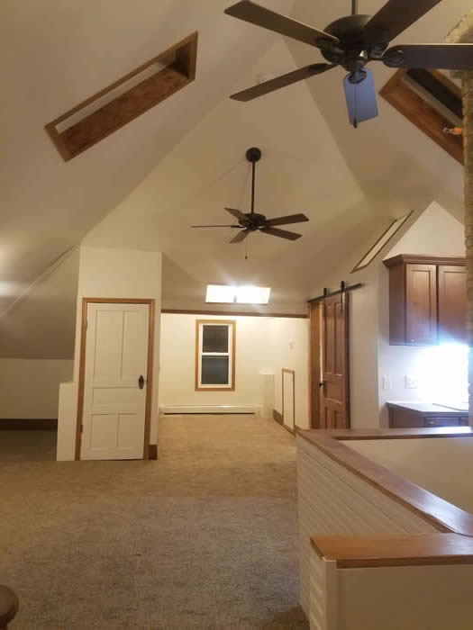 Main room of the attic apartment